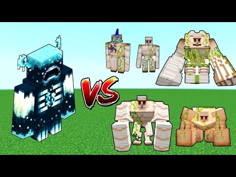 Warden vs All iron golem types - Warden vs All types of Iron Golems - Warden vs Mutant Iron Golems