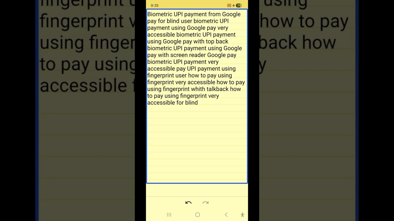 Use this new accessible shortcut Google pay making payment for blind biometric UPI payment on g pay