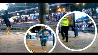 Modig Brøndby-fan tyrer vandballoner efter FCK'ere