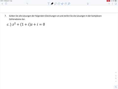 Übungsblatt2 Aufgabe 7 c und d (Master) - Komplexe Zahlen