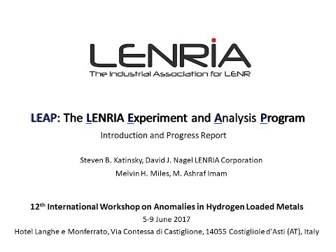 ASTI WORK12 - KATINSKY – LEAP : The LENRIA Experiment and Analysis Program