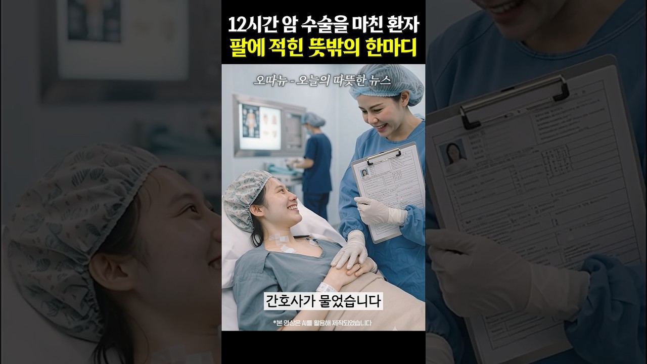  12시간 암 수술 마친 환자의 팔에 적힌 글씨[오따뉴]