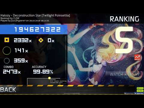 osu!catch | [224]Hyperw7 | Halozy - Deconstruction Star [Twilight Poinsettia] +HR 99.89% FC #1 LOVED