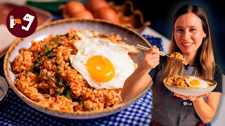 Receta del arroz frito coreano por excelencia: Kimchi bokkeumbap 