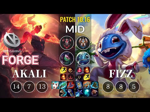 VG Forge Akali vs Fizz Mid - KR Patch 10.16