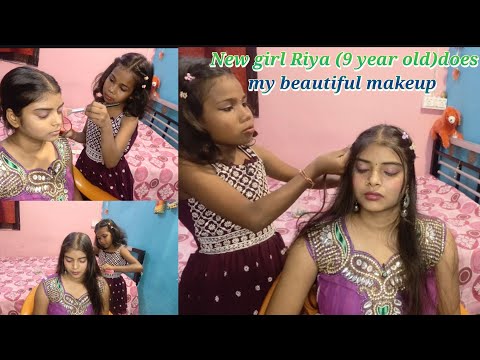 ASMR 😴for the first time A lil girl Riya does my amazing makeup 🖌️😲| for relaxation 😴
