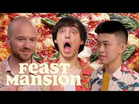 ジョジとリッチブライアンがショーン・エヴァンスとピザとホットソースを作る（前編）｜ごちそうマンション (Joji and Rich Brian Make Pizza and Hot Sauce with Sean Evans (Part 1) | Feast Mansion)