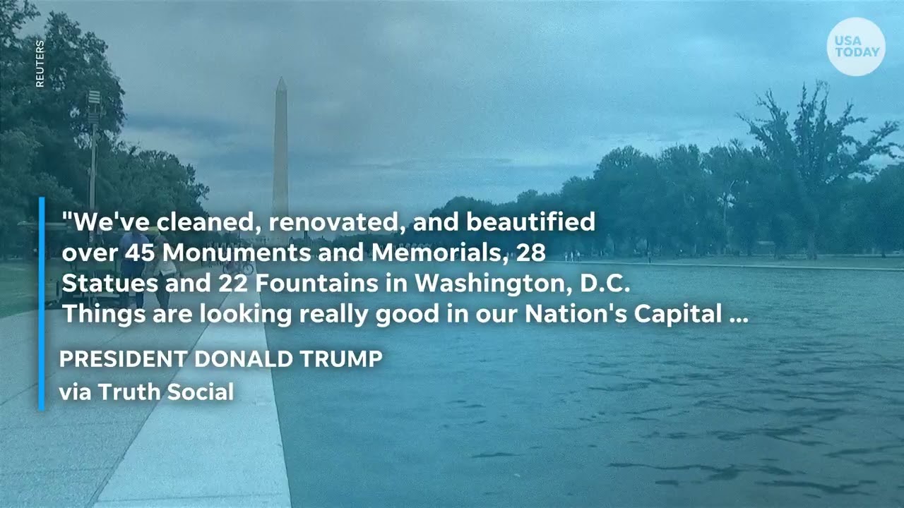 Trump defends administration, blames vandals for Reflecting Pool algae
