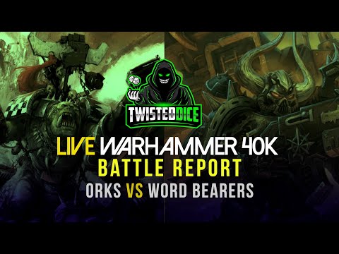 Warhammer 40k | Ark of Omens live Battle Report Chaos Space marines  vs Orks 2000pts