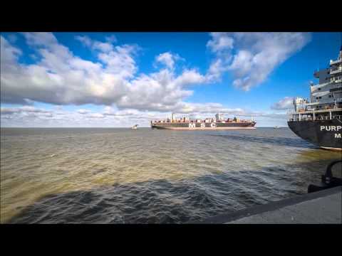 JadeWeserPort: Containerschiff MSC OSCAR (Zeitraffer-Video)