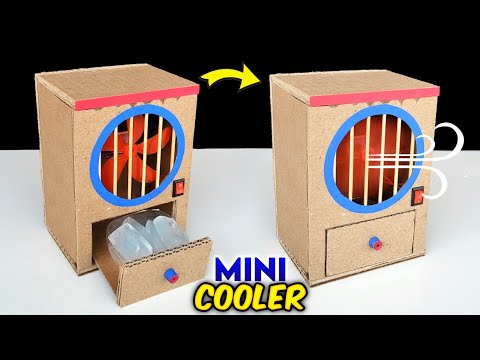 How to make MINI Cooler from cardboard , Best school project , summer vacation activity