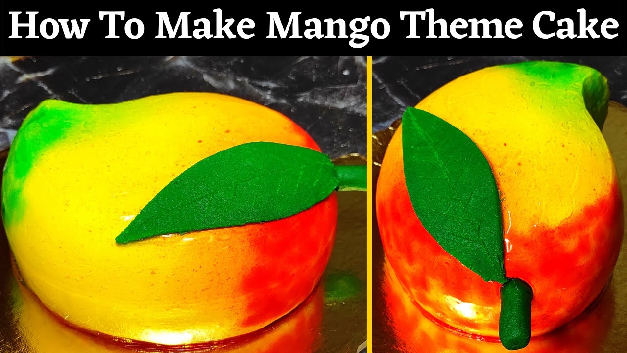How To Make 3D Mango Shape Cake | Mango Theme Cake Decoration