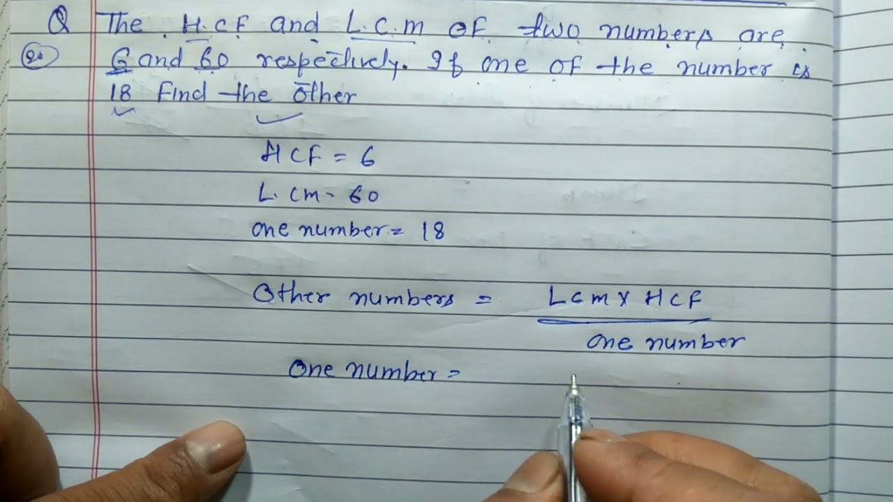 The H.C.F and L.C.M of two numbers are 6 and 60 respectively.If one number is 18 find the other