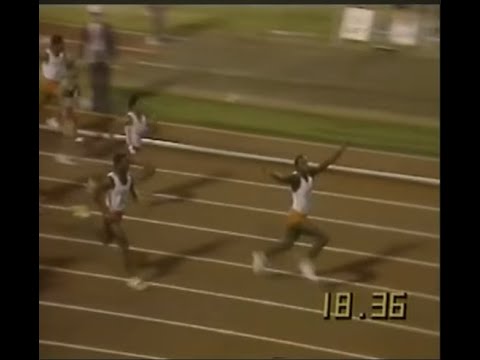Carl Lewis 19.75 AR ,PB vs L.Myricks 20.03 TAC  Final  200m 1983 Indianapolis. English dub.