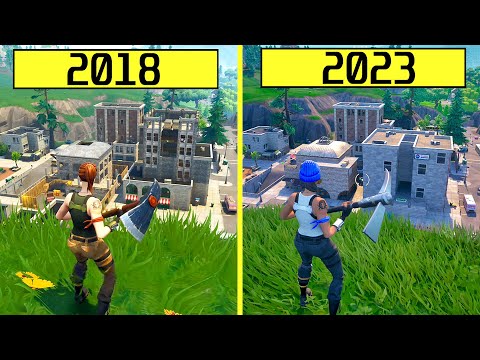 Fortnite 2018 Unreal Engine 4 vs 2023 Unreal Engine 5 Original Map Graphics Comparison
