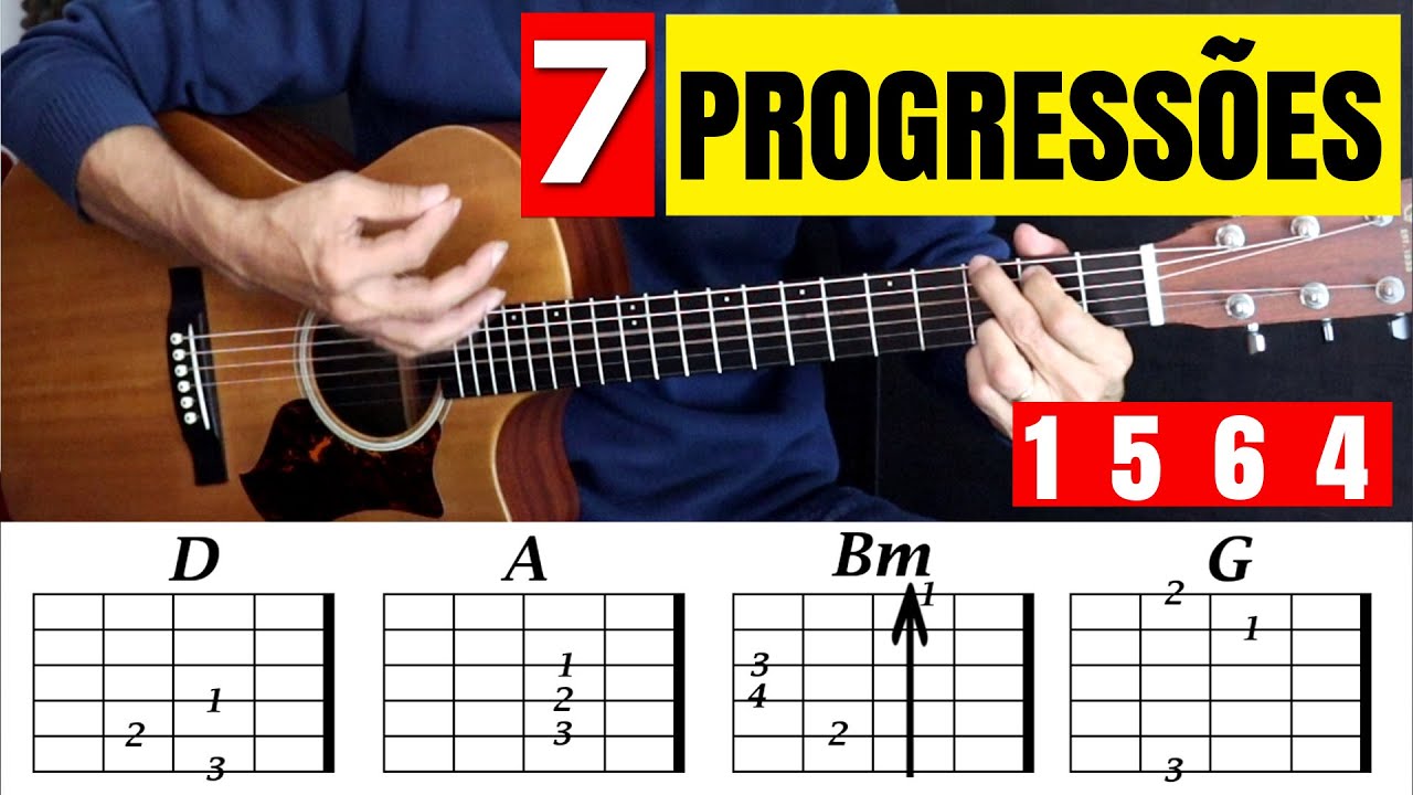 PROGRESSÃO - 1 5 6 4 NO VIOLÃO - Aprenda em todas as tonalidades