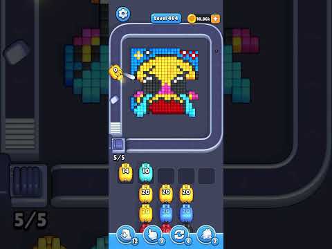 Pixel Flow Level 464 Walkthrough - Easy Difficulty Puzzle Solution