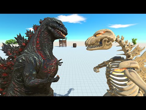 SHIN GODZILLA VS GODZILLA SKELETON - Animal Revolt Battle Simulator