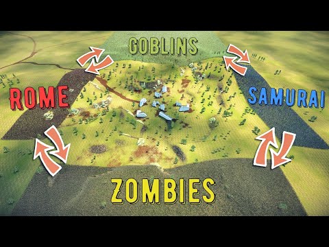Battle On Ruins: Samurai vs Zombies vs Romans vs Goblins - UEBS 2