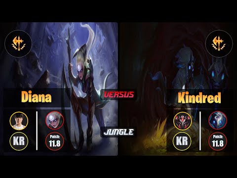 Haru DIANA (Jungle) [Conqueror] VS KINDRED - Grandmaster KR Patch 11.8