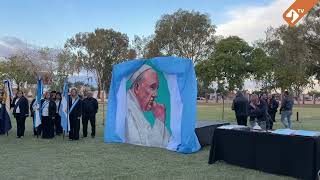 Rawson inauguró el Parque Municipal "Papa Francisco" con su monumento homónimo
