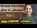 Power Point Basic to Advanced in Malayalam : Part 1