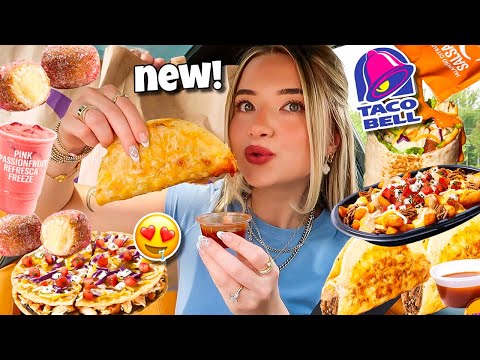 Eating NEW MENU ITEMS From TACO BELL For 24 HOURS!!