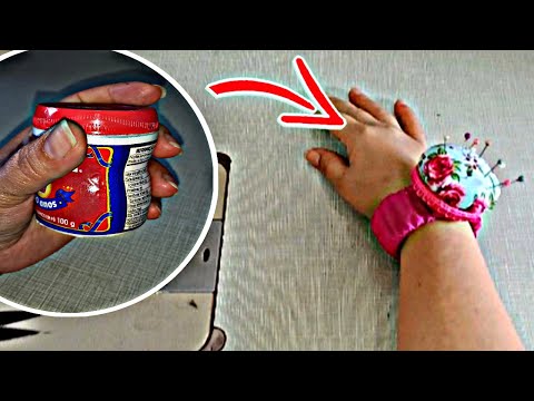 Almofada de Alfinete de pulso DIY Com Tampa de Fermento / Porta Alfinetes