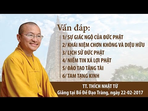 Vấn đáp: Sự giác ngộ của Đức Phật, Tam Tạng Kinh, Lịch sử Đức Phật, Niềm tin Xá Lợi Phật, Đào tạo Tăng tài