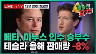 [빈난새의 개장전 요것만-12월30일] 금 은 구리 하루만에 반등 | 분기말 리밸런싱 매도 | 메타 마누스 …