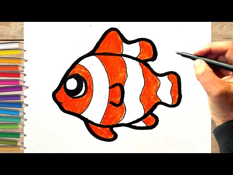 Comment dessiner un poisson clown dessin facile