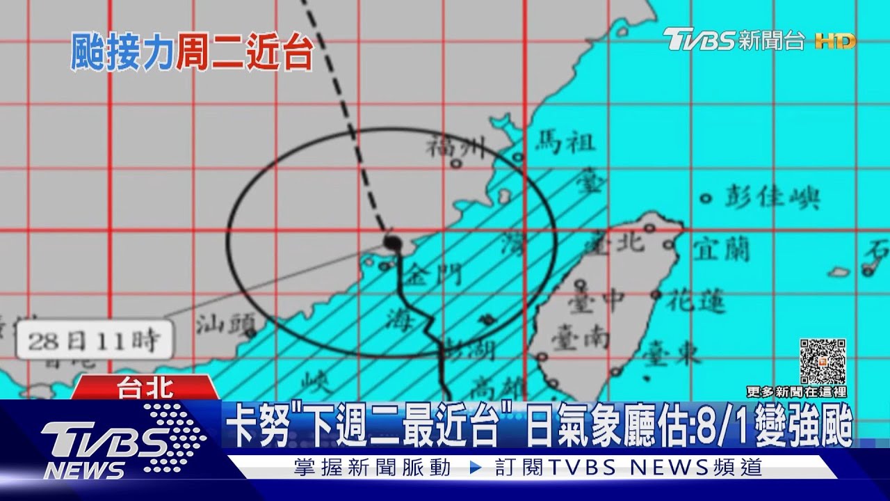 卡努「下週二最近台」　日氣象廳估：8/1變強颱