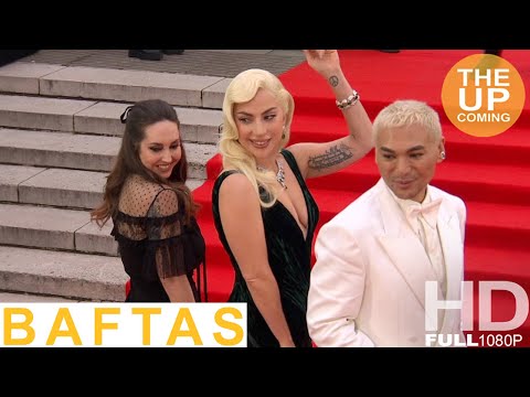 Lady Gaga red carpet arrival at BAFTAs 2022 for House of Gucci with Frederic Aspiras and Sarah Tanno