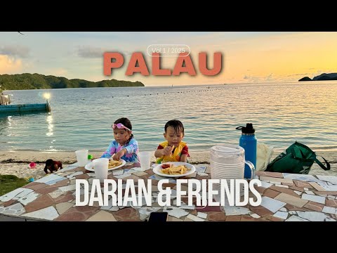 Darian and friends at the beach in Palau