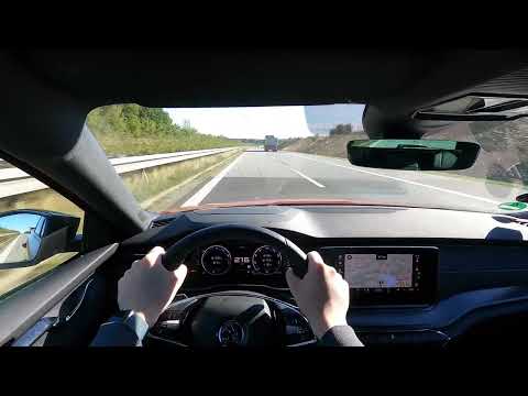 POV Drive Skoda Octavia RS iV 245PS Top Speed on German Autobahn
