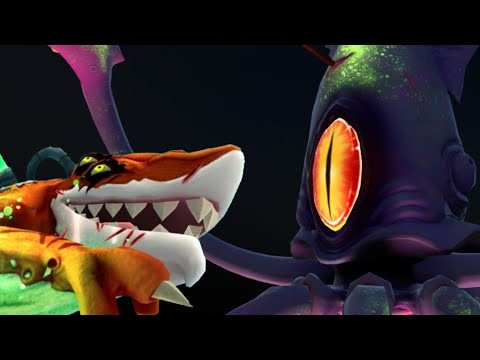 멜트다운 상어 vs 거대 오징어 헝그리샤크 월드 || Meltdown Shark vs Colossal Squid