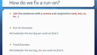 Run-Ons Notes