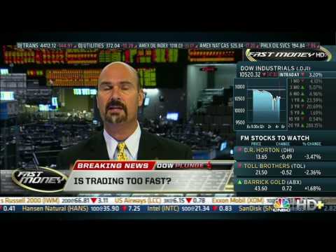 CNBC, 05/06/10, Stock market must slow down or more plunges will happen, Jon Nagarian (Dow 10,520)