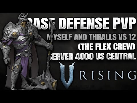HUGE PVP BATTLE in V Rising ► Base Defense On Server 4000 (Myself and Thralls vs 12 Total Enemies)