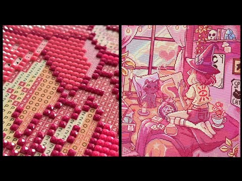 ASMR Full Diamond Painting! - Relaxing & Satisfying - -Compilation- Mrs ButterD - DAC - No Talking