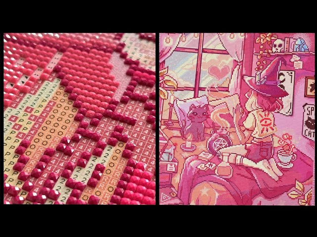 ASMR Full Diamond Painting! - Relaxing & Satisfying - -Compilation- Mrs ButterD - DAC - No Talking