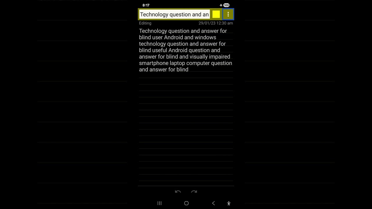 Q and A225 for blind AI video editing currency reading Gemini voices on TalkBack text to speech