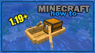 How to Craft and Use a Boat With Chest! (1.19+) | Easy Minecraft Tutorial
