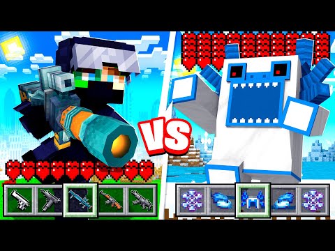 Overpowered GUNS vs Custom BOSSES in Minecraft