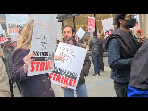 Writers Guild Strike 2023 New York City Midtown Manhattan.