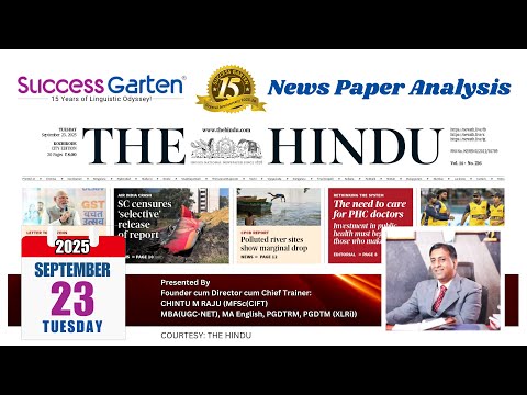 Newspaper Analysis - The Hindu Daily, Chintu M Raju!