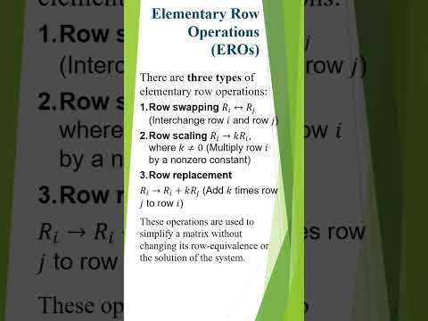 Elementary row operations