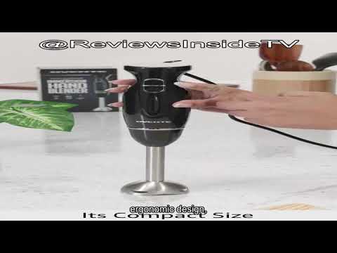 OVENTE Immersion Hand Blender, 300W Corded Electric Handheld Stick Mixer with 2 Mixing Speeds and Stainless Steel Blades for Smoothies, Purees & Baby Food, Black HS560B video review thumbnail