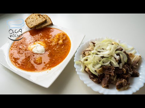 Krautsuppe / Borschtsch mit Weißkohl, Sauerkraut und Rindfleisch nach meiner Art | Olga Kocht