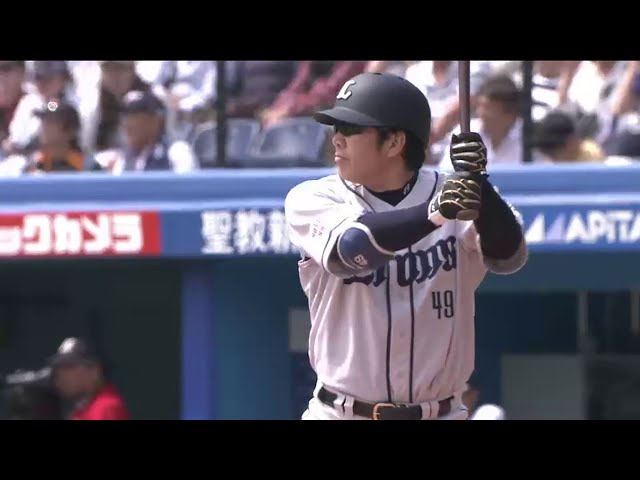 2回表 ライオンズ上本が先制タイムリー2塁打!! マリーンズ石川の立ち上がりを攻める!! 2014/5/4 M-L